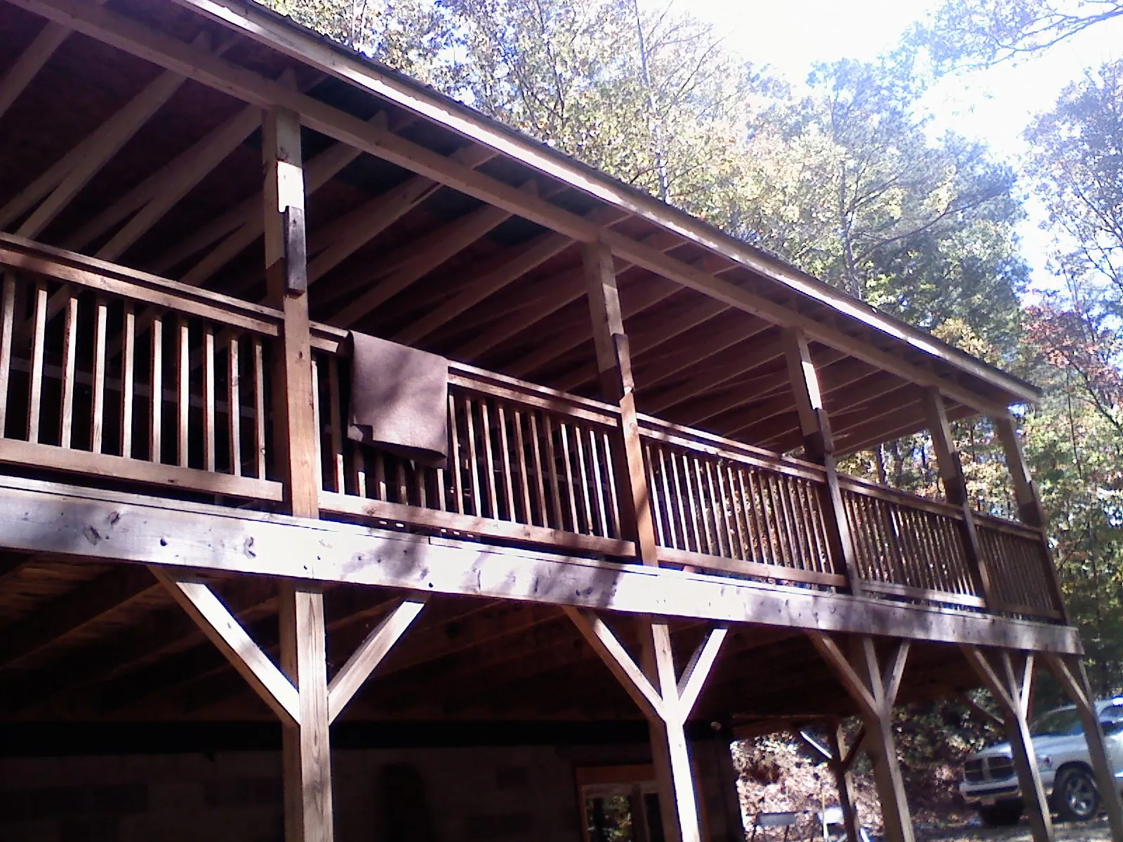 Timber framing under a new elevated porch and deck — Roof Leak Repair in Wilkinson by Roofing Brothers